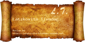 Latzkovits Tivadar névjegykártya